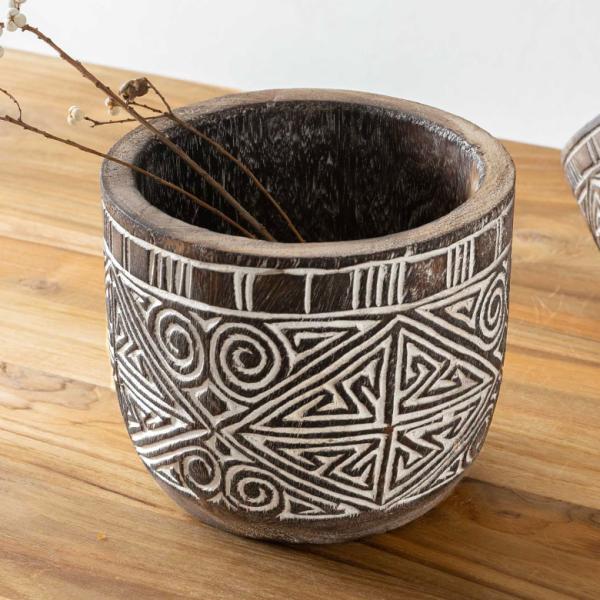 プランターカバー プランター ポット Mサイズ 5号鉢 木製 ウッド スンバ ハンドメイド オブジェ...