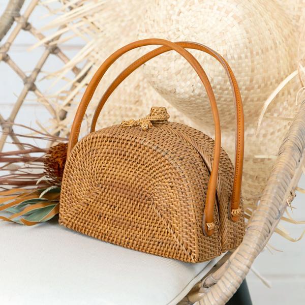 アタバッグ かごバッグ かご バッグ ハーフムーン 約 W 20cm D 9cm H 21cm アタ...