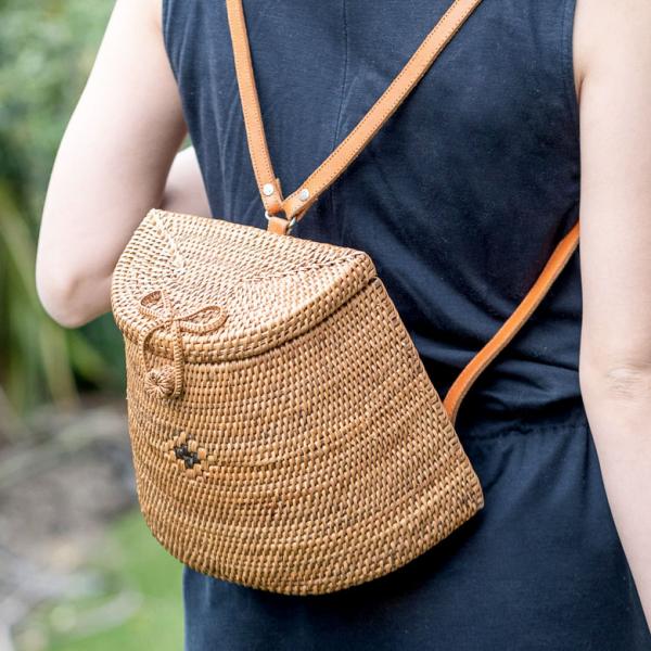 リュック ショルダー アタバッグ かごバッグ かご バッグ リュクサック レザー 革 紐 約 W 2...