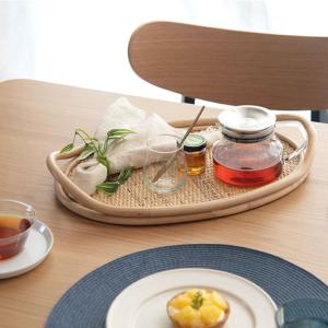 トレイ オーバル ラタン 籐 お盆 トレー M...の詳細画像3