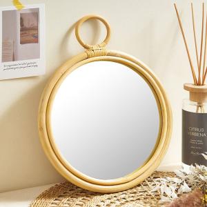 ミラー 鏡 おしゃれ 壁掛け 立て掛け 卓上 ラタン