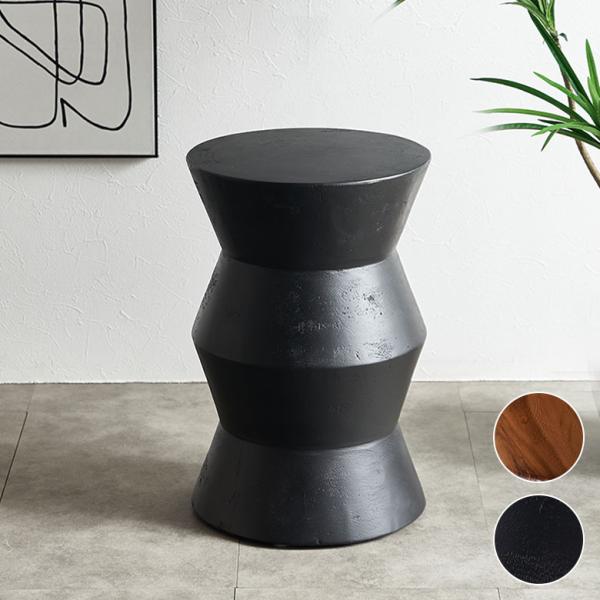 スツール 木製 丸 丸椅子 天然木 サイドテーブル おしゃれ モンキーポッド ウッドスツール フラワ...