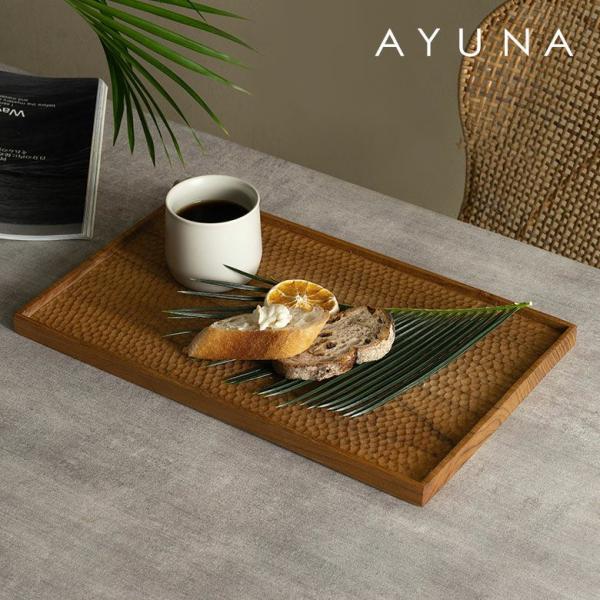 お盆 トレー おしゃれ 北欧 長方形 四角 トレイ 配膳 ランチョンマット カフェ 天然木 木製 シ...