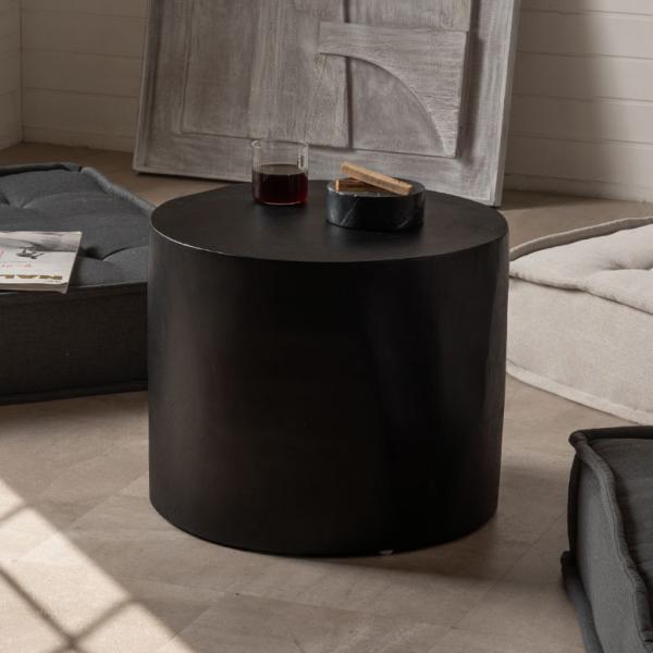 サイドテーブル コーヒーテーブル 丸 木製 黒 丸太 テーブル ローテーブル おしゃれ 小さめ 円形...