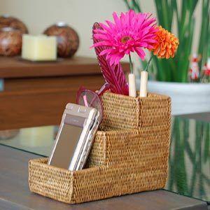 アジアン雑貨 アタ製スタンド3分割収納ケース アジア工房 2306