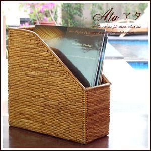 アジアン雑貨 アタ製ファイルスタンド 間仕切りなし アジア工房 2312