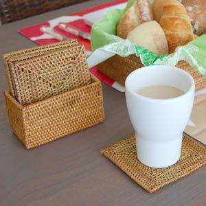 コースター おしゃれ アジアン 四角形 カフェ 店舗 ホテル 旅館 アタ製 天然素材 バリ 雑貨 収...