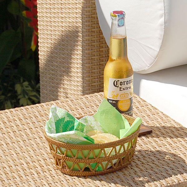 アジアン雑貨 アタ製楕円形のラティス小物入れ アジア工房 2725