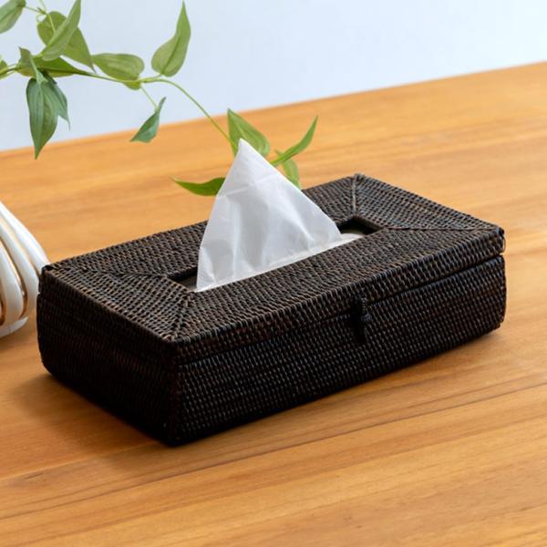 ティッシュケース アタ製 ティッシュケースカバー ダークブラウン ティッシュカバー ティッシュホルダ...