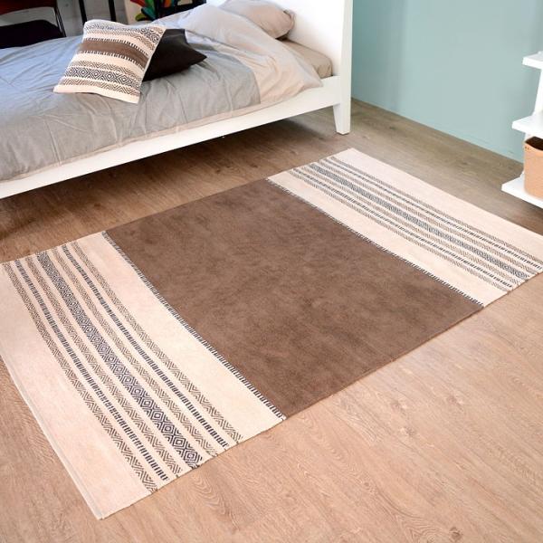 ラグマット キリムラグ コットンキリム ラグ カーペット おしゃれ 長方形 140×200cm Fタ...