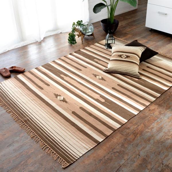 ラグマット キリムラグ コットンキリム ラグ カーペット おしゃれ 長方形 140×200cm Iタ...