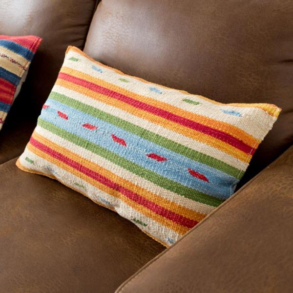 クッションカバー コットンキリム インド綿 約30×50cm おしゃれ 長方形 コットン 綿100 ...