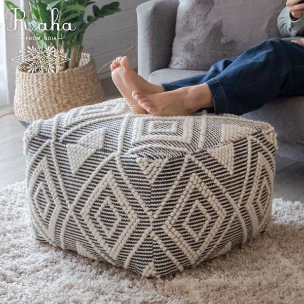 プフ クッション スツール raha 座いす ビーズクッション 四角 家具 1人掛け 北欧 ボヘミア...