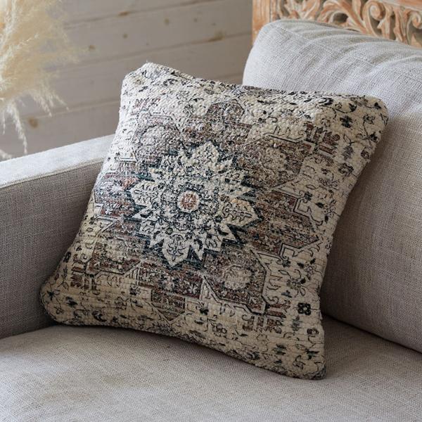 クッションカバー コットン ウーブンプリント 45ｘ45cm エスニック柄 Raha ラーハ 正方形...