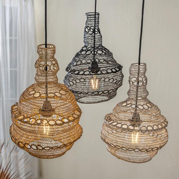 ペンダント ランプ ワイヤー メッシュ シェード 照明  ライト アイアン 1灯 口金E26 LED...