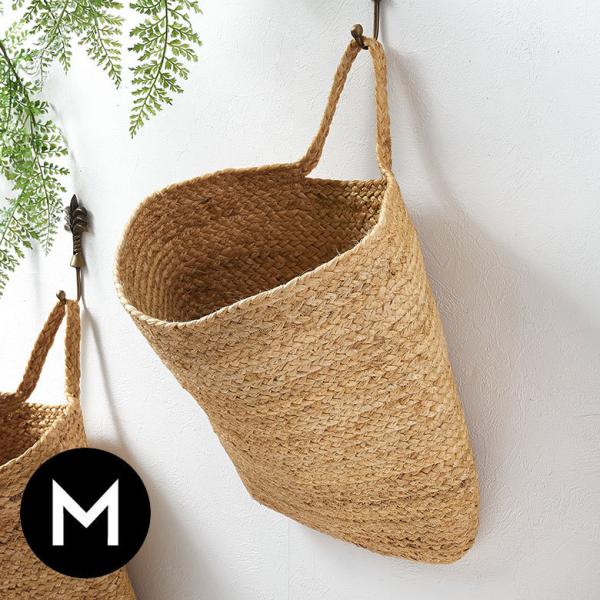 バスケット 吊り下げ かご カゴ ジュート 麻 円形 Mサイズ 収納 ハンギング 壁掛け プランター...