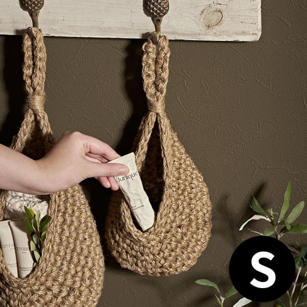 バスケット 吊り下げ かご ジュート 麻 しずく型 Sサイズ 収納 ハンギング 壁掛け プランター ...