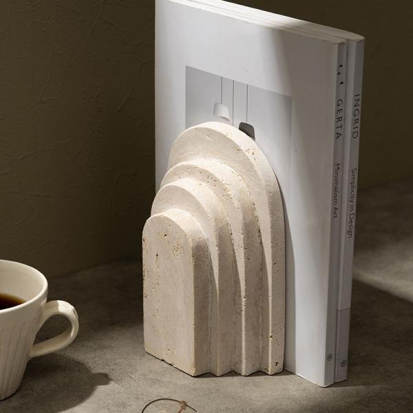 大理石 ブックエンド ストーン 天然石 本立て ブックスタンド ディスプレイ デコレーション 什器 ...