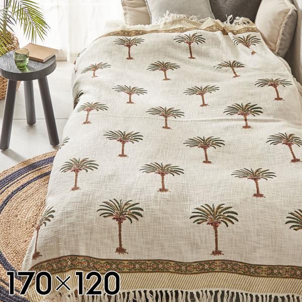 スロー ケット ひざ 掛け 大判 マルチ カバー ブラン コットン 綿 100% ブロック プリント...