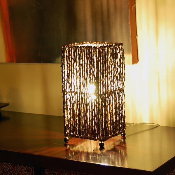 アジアン雑貨 パームツリーランプ コラムタイプ四角型 アジア工房 4032