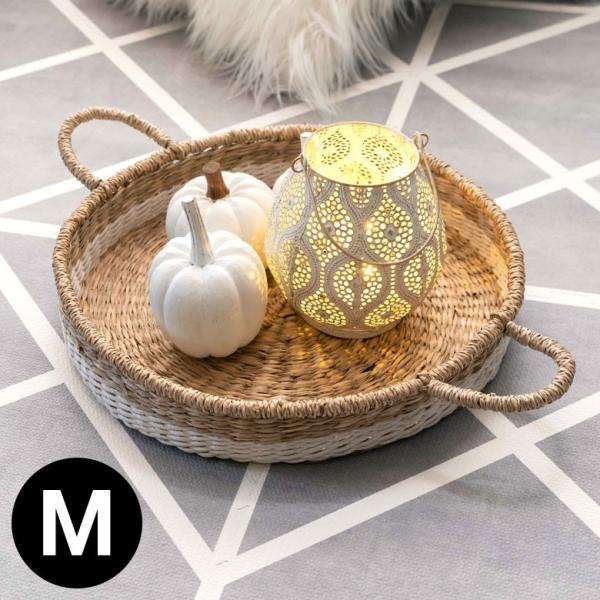 バスケット かご シーグラス 持ち手つき オーバル Mサイズ トレイ トレー  収納バスケット 収納...