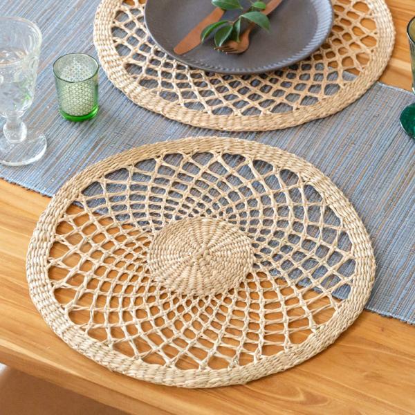 ランチョンマット プレースマット W約38cm シーグラス テーブルコーディネート アジアン リゾー...