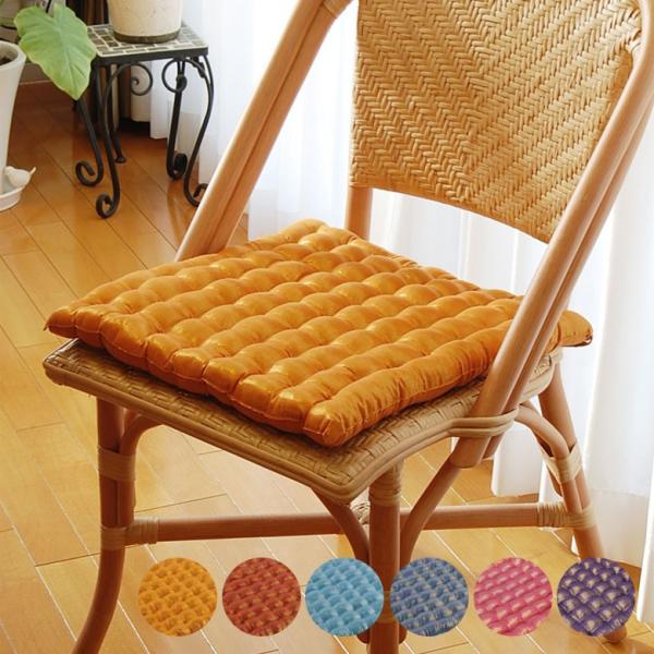 座布団 おしゃれ クッション 椅子用 40×40cm アジアン アジアン雑貨 バリ雑貨 ブルー オレ...