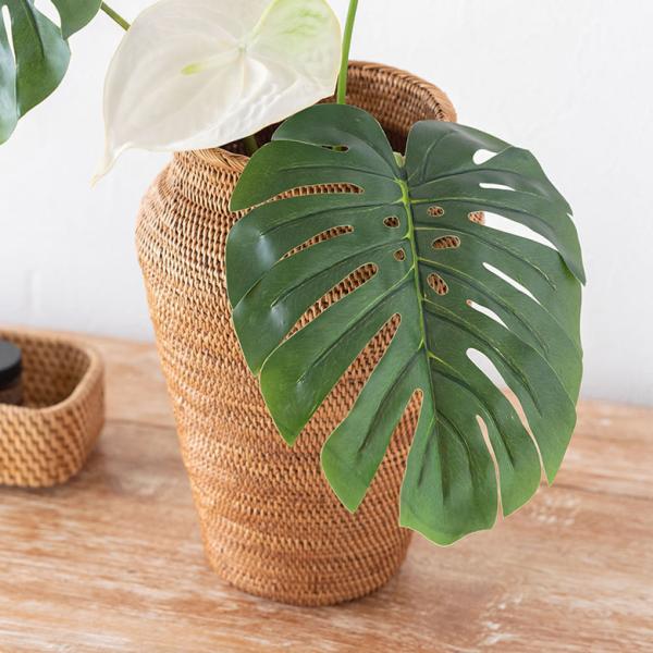 観葉植物 フェイクグリーン モンステラリーフ Mサイズ 造花 グリーン アートフラワー インテリア ...