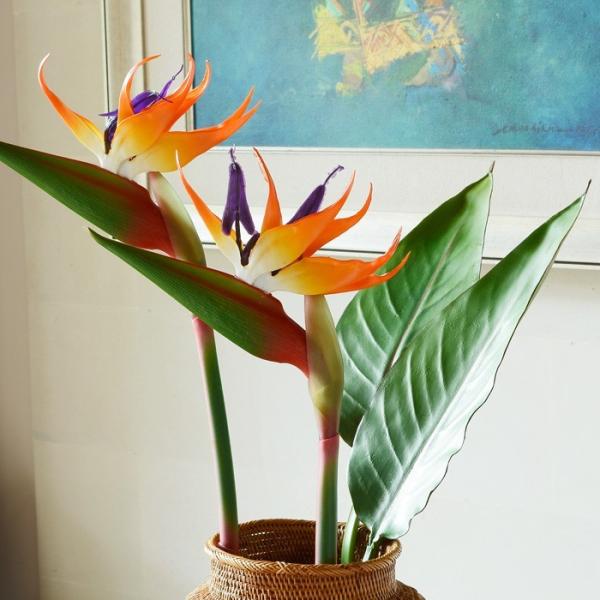 ストレリチア 造花 フラワー フェイク 極楽鳥花 アートフラワー 花 観葉植物 アーティフィシャルフ...