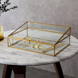 アクセサリー ケース ジュエリー ガラス 真鍮 スタンド