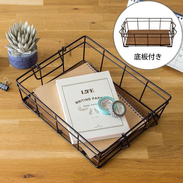 ワイヤーバスケット かご 収納 木製 ワイヤーフレーム おしゃれ スクエア 収納バスケット 買い物か...