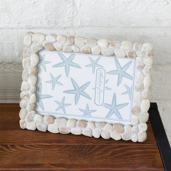 フォトフレーム 写真立て 壁掛け 卓上 おしゃれ かわいい はがき はがきサイズ 石 ナチュラル ブ...