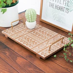 トレー 取っ手付き エスニック トレイ ステージ 盆 スタンド