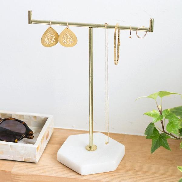 アクセサリースタンド ピアススタンド ネックレス ジュエリー スタンド 大理石 指輪 リング ブレス...