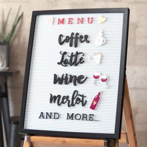 レターボード 文字パーツ付き 幅40cm 長方形 英文字 数字 結婚式 サインボード メッセージボード ウェルカムボード Mサイズ 66749