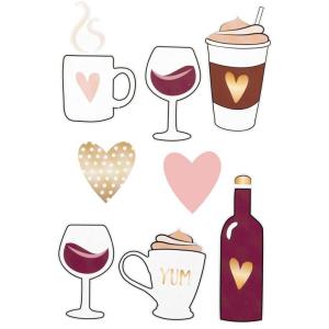 レターボード用文字パーツ アイコンパーツ カフェ レストラン ワイングラス ハート サインボード メッセージボード ウェルカムボード テキストパーツ 66760