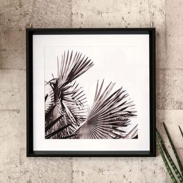 壁掛けアート アートフレーム アートパネル モノクロ ボタニカル 50×50cmフォト 写真 黒 ブ...
