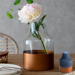 花瓶 フラワー ベース 高さ22cm ボトル ツートンカラー