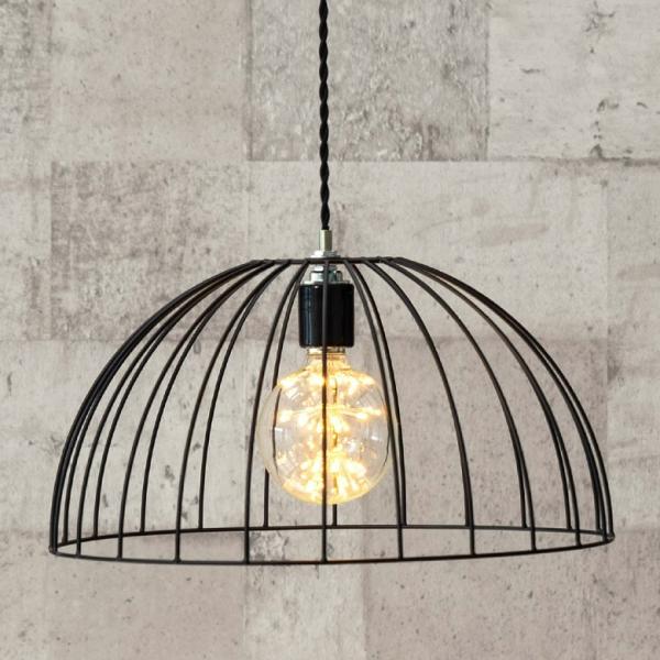 ワイヤー ランプシェード スチール led E26 レトロ 北欧 ダイニング ブラック 照明 照明器...