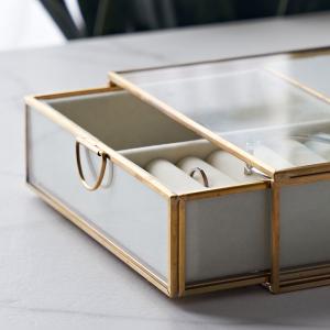 アクセサリー ケース ガラス 真鍮 引き出し ...の詳細画像1