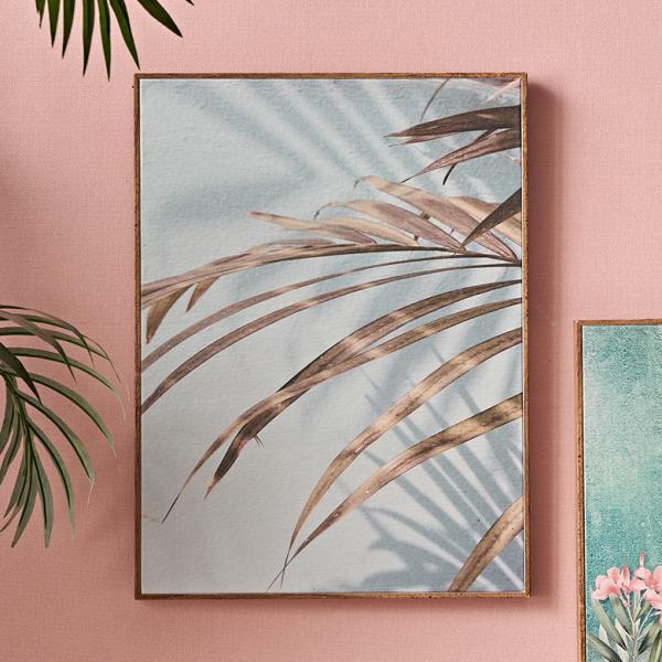 アート パネル パームリーフ フレーム付き グリーン W 30cm D 40cm 壁掛け ポスター ...