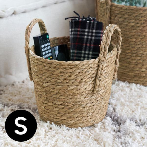 プランター カバー 植木 鉢 バスケット 持ち手付 い草 Sサイズ  [67084]【 5号 6.5...