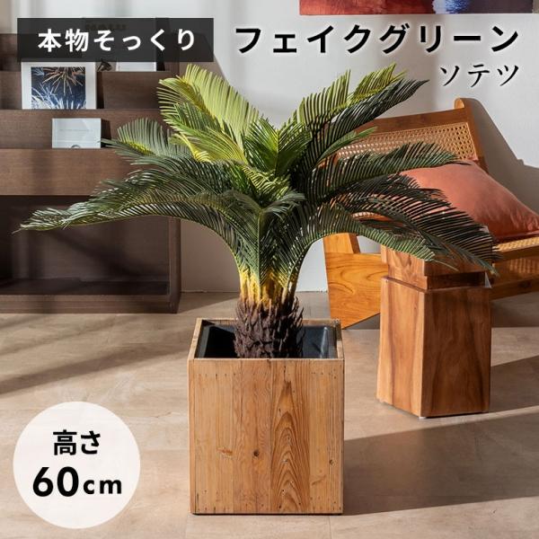 フェイクグリーン ソテツ 6号鉢 観葉植物 水やり不要 フェイク おしゃれ 卓上 小さめ  玄関 リ...