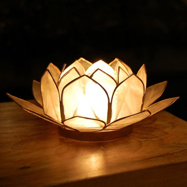 キャンドルホルダー キャンドルスタンド ろうそくたて アジアン バリ雑貨 蓮の花 貝殻 おしゃれ ラ...