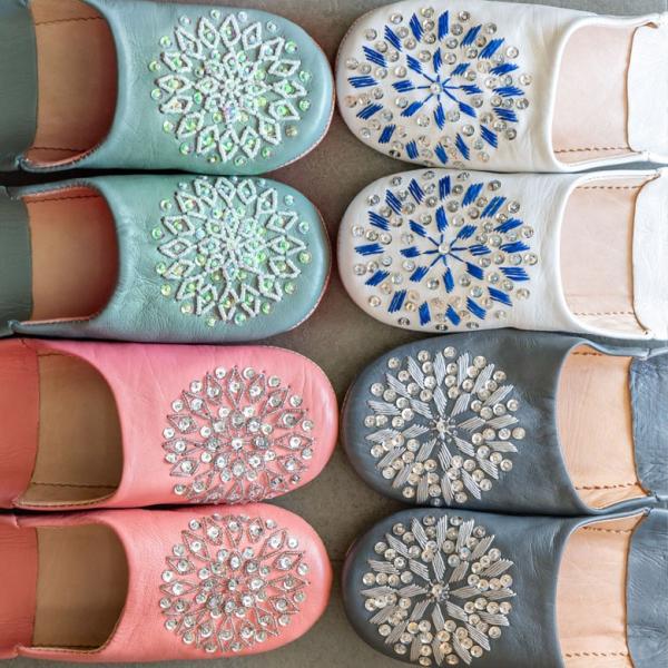 スリッパ モロッコ バブーシュ レザー 室内用 ルームシューズ レディース 来客用 おしゃれ 900...