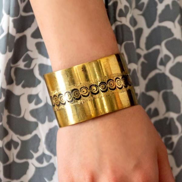 バングル レディース メンズ 太め ゴールド 真鍮 ハンドメイド ブレスレット ビンテージ おしゃれ...