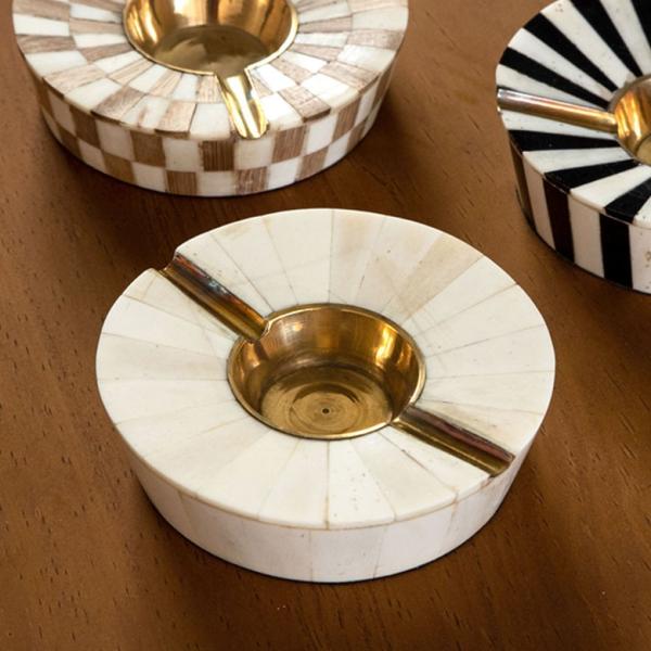 灰皿 おしゃれ 卓上 デザイン アンティーク レトロ  プレゼント ボーン 真鍮 アッシュトレイ イ...