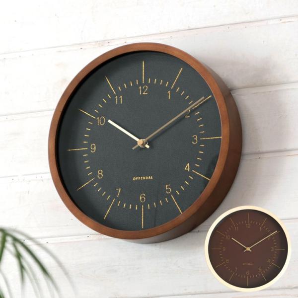 時計 壁掛け時計 丸型 直径25cm 木 合皮 ガラス 電波時計 ステップムーブメント ウッド ウッ...