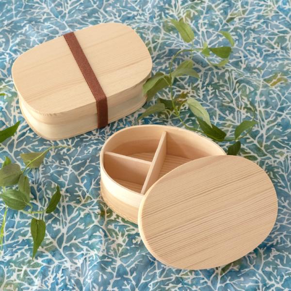 ランチボックス お弁当箱 わっぱ 楕円 四角 木製 無地 720ml 天然木 白木 小判型 くつわ型...