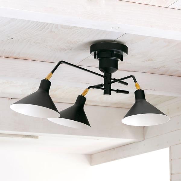 シーリング ライト 天井 照明 ３灯 E17 角度 調整 スチール 真鍮 スポット 60W 小型 電...